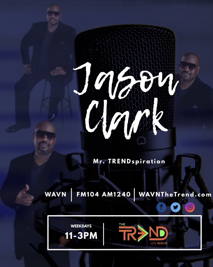 WAVNTheTrend's tweet photo. Don’t touch that dial!!! It’s a Wonderful Wednesday on Midday TRENDspiration with your favorite DJ @ItsJasonClark 
is coming up next on FM 104/AM 1240 WAVN THE TREND! Go ahead and grab those Holy Ghost Aprons cause he’s about to start cooking in this kitchen! Keep it locked! https://t.co/rCUlvo9MuX