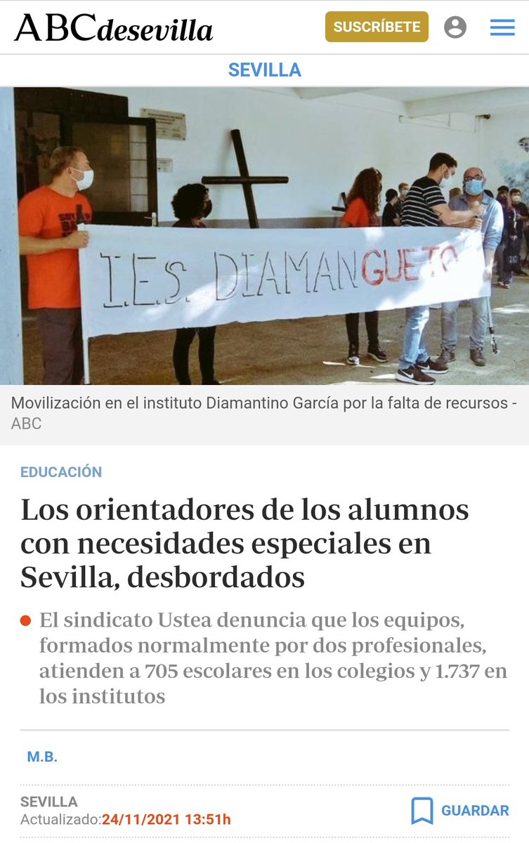🆘 ¡Las orientadoras no aguantamos más!

🔴No podemos atender al alumnado con NEAE ni ejercer todas nuestras funciones con ratios de hasta 1/1500 o 4 /5 CEIP por orientador/a.

📢 Articulo completo <a href="/abcdesevilla/">ABC de Sevilla</a>
sevilla.abc.es/sevilla/sevi-o… 

Insistimos:

✅1/250 y 1/CEIP
🔴+320 PROA+