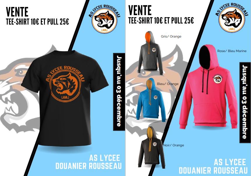ASLyceedouanier's tweet photo. La vente des tee-shirts et sweats de l’AS est lancée ! Venez vite passer au commande au bureau EPS (n’oubliez pas votre règlement, car nous commanderons le nombre exact de vêtements payés). Vous pouvez aussi acheter le bonnet de natation noir/argent pour 5€ 😃😃 https://t.co/tSfkGCe1VE