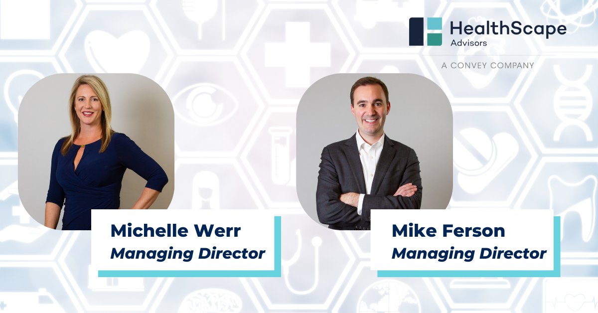 HealthScapeAdv's tweet photo. We are pleased to announce our newly promoted Managing Directors, Michelle Werr and Mike Ferson! Both have spent their careers serving as trusted advisors to clients navigating the healthcare industry. Please join us in congratulating Michelle and Mike! https://t.co/OIcLB71NnL https://t.co/PbRJbsTLzP