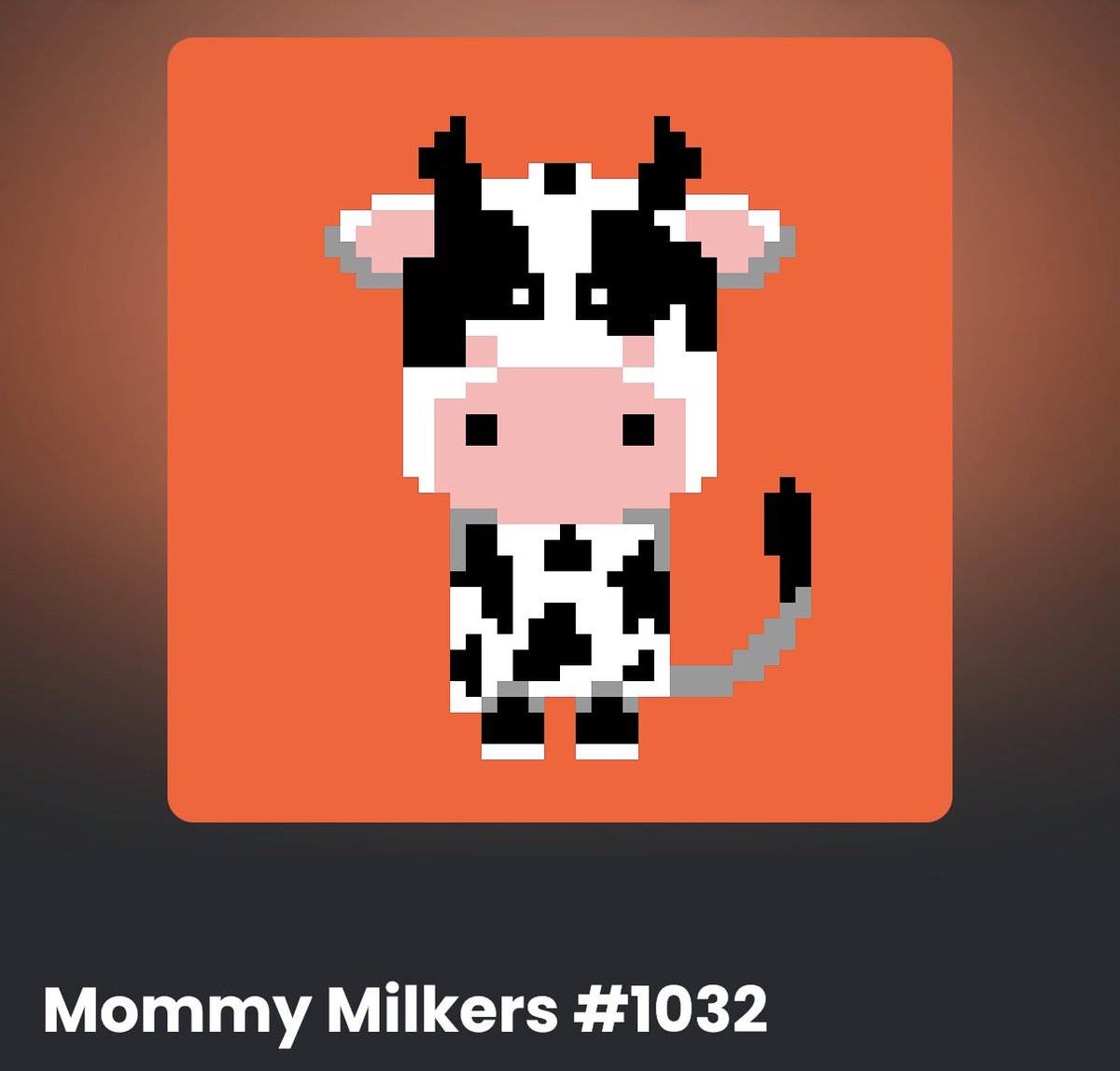 TradeMilkKart's tweet photo. Mommy Milker #1032
🤍🐮🥛🍪
https://t.co/fUc0tmPEfH…
#NFT #NFTCommunity #NFTs #nftart #shiba #ShibaCoin #NFTartist  #NFTLAUNCH #Polygon #ELON #opensea #OpenSeaNFT #NFTcollectibles #nftcollectors #myfirstNFT #artoftheday #cryptoartist #eth #RetroGaming #Blockchain #cryptocurrency https://t.co/teJgFTOqdc
