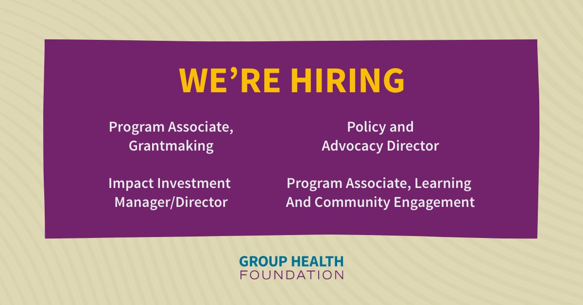 InataiFdn's tweet image. Looking for an organization that channels your passion for equity and justice? Join our growing team! At GHF, we are committed to improving equity and advancing community aspirations for a better future in Washington. Learn more here: bit.ly/joinGHF