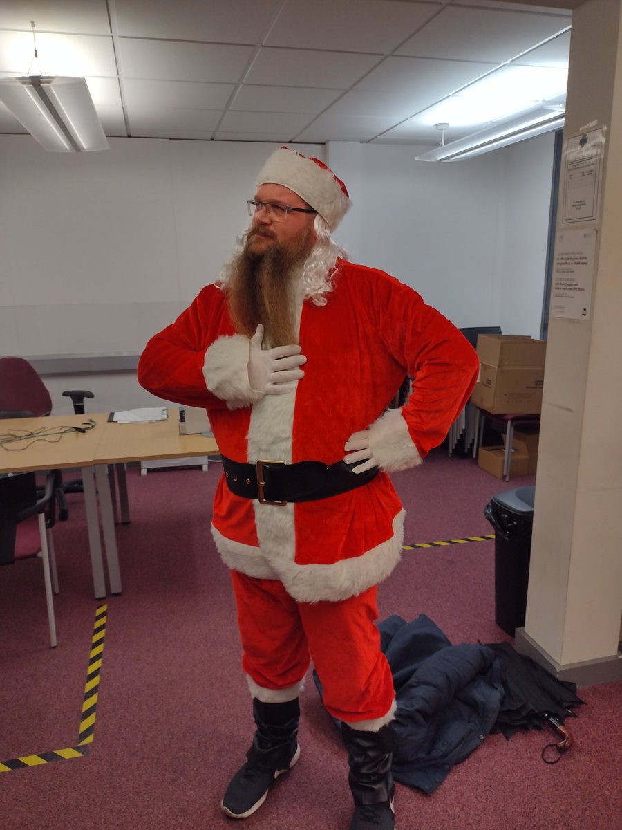 Santa is ready! Just keeping warm!