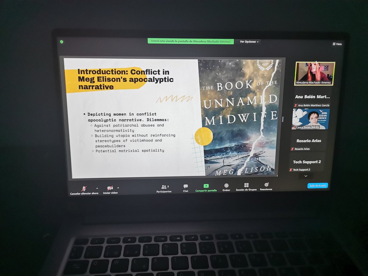 Almudena Machado: Critique of patriarchy? Reinforcing stereotypes? What can feminist sci-fi offer as new gender(ed) violence performativity? Women's bodies contesting commodification #biopolitics Final Critical Theory panel today <a href="/aedean2021/">AEDEAN2021</a> <a href="/aedeaninfo/">AEDEAN</a>