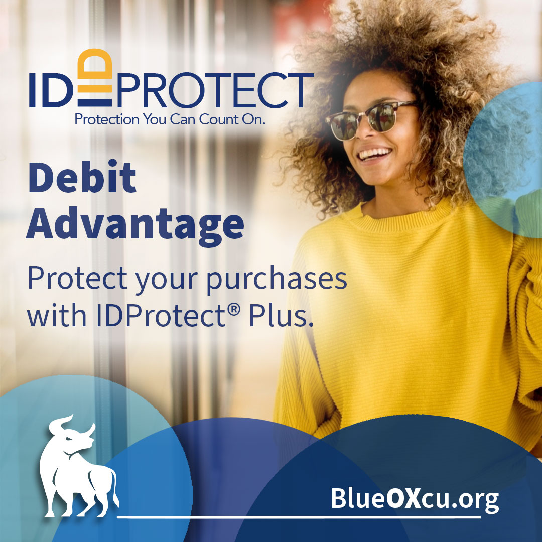BlueOxCU's tweet image. Protect your purchases with IDProtect® Plus for up to 90 days from the purchase date against accidental breakage, fire and theft. Learn more at: BlueOXcu.org/idprotect. #IDProtectPlus #IdentityProtection #PurchaseProtection #MemberPerks 💳🛍💛