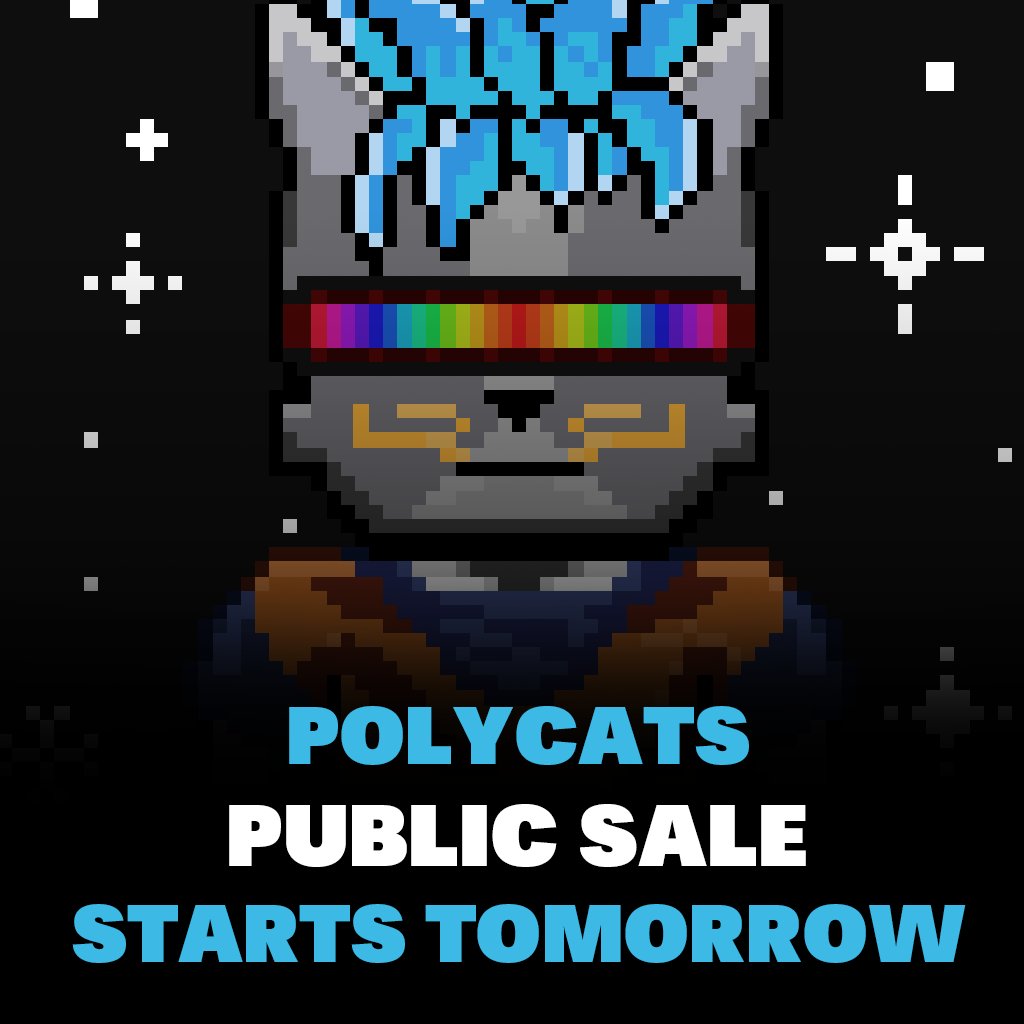 PolyCatsNFT's tweet photo. 🔥 PolyCats public sale starts tomorrow 11am UTC 🔥
🐱 Meow 🐱

#NFTCommunity #Whitelist #NFTcollectibles #NFTs #NFT #polycats #NFTshill #NFTGaming #NFTcollections #presale #nftcollectors #NFTcollection #NFTartists #NFTGiveaway https://t.co/qreKOgpu5q