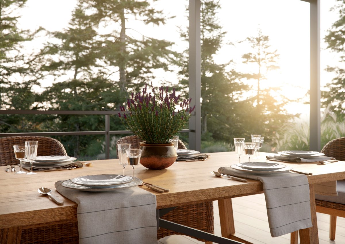 Ready to gather around with family and friends. The Truss collection dining table features a teak tabletop and a metal trestle style base. Combine the durable materials with a touch of maintenance and this table can be the center of holiday traditions for years to come.