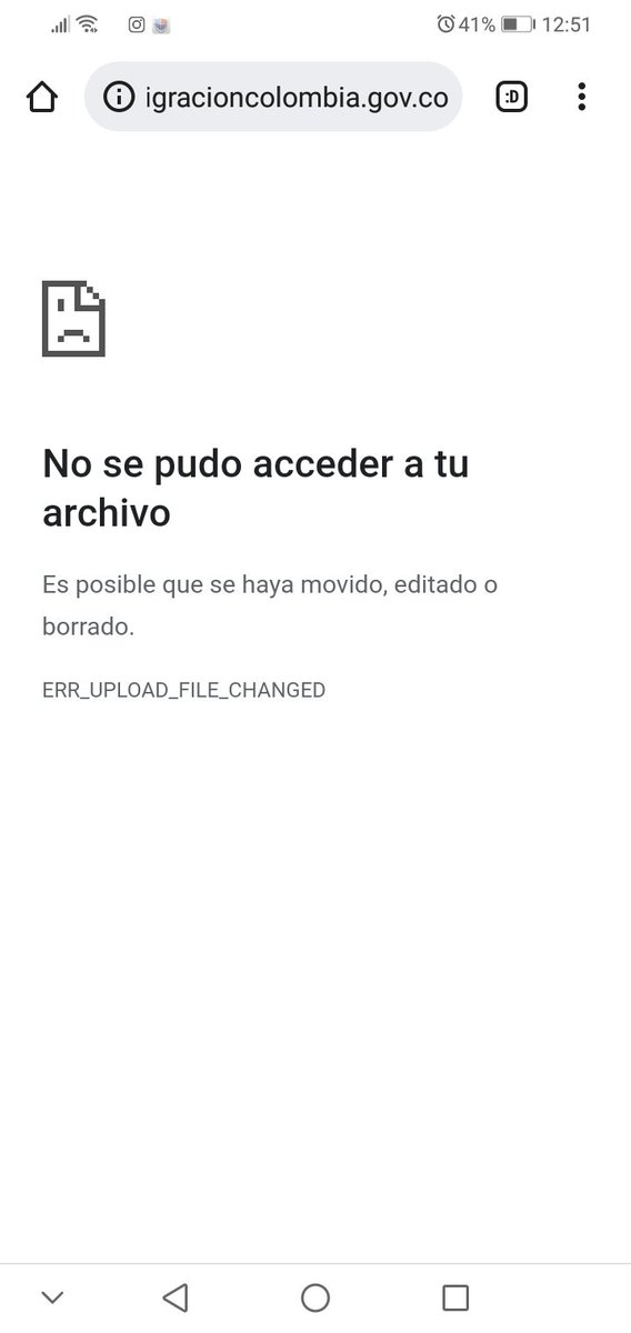 LeydiMa23355563's tweet photo. @MigracionCol Me sale asi  cuando le doy a enviar los datos y documentos de mi hija.. Ella es estudiante menor de edad https://t.co/t4JT84fAhT