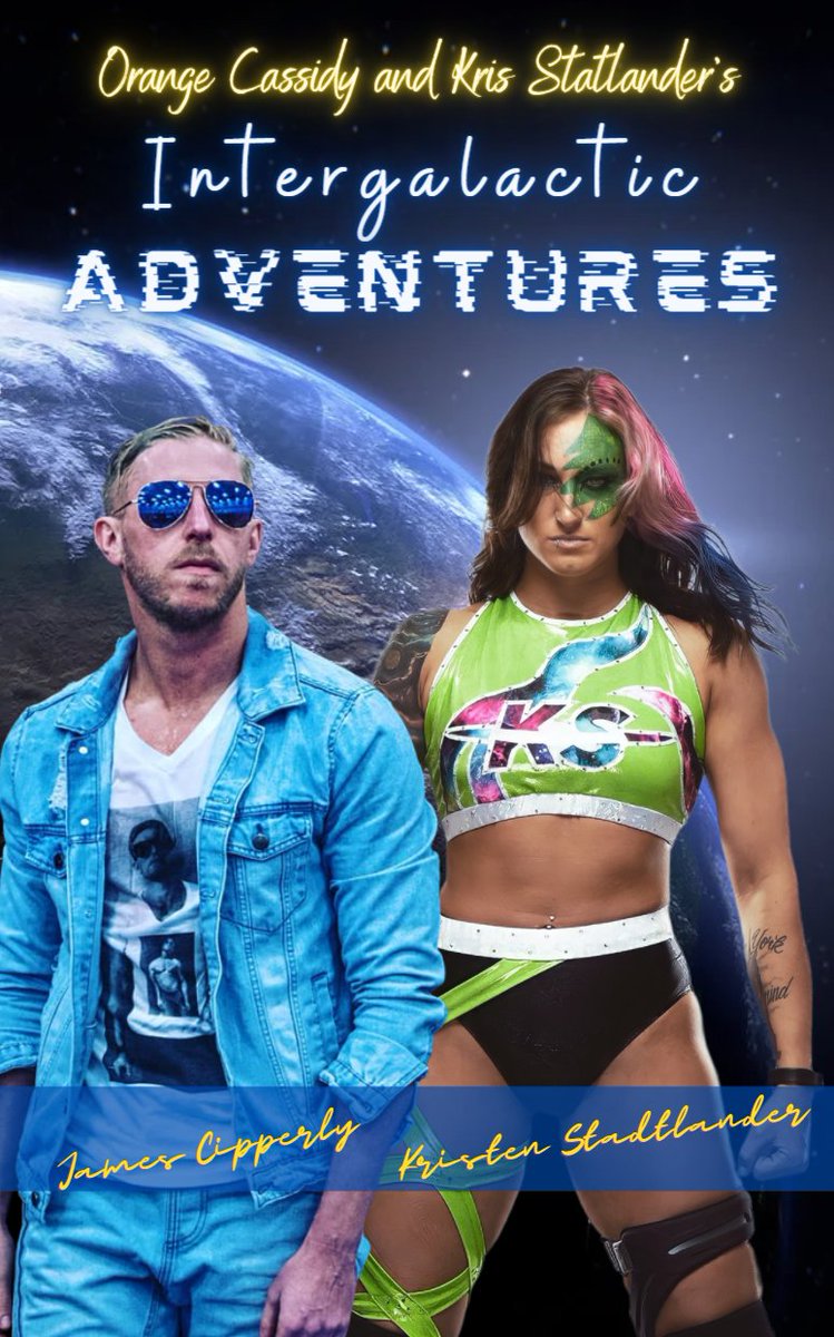 moonbooks's tweet photo. @callmekrisstat and @orangecassidy are having some intergalactic adventures in a book not coming soon!

#fakebook #AEW @AEW https://t.co/sbquj9k4Xu