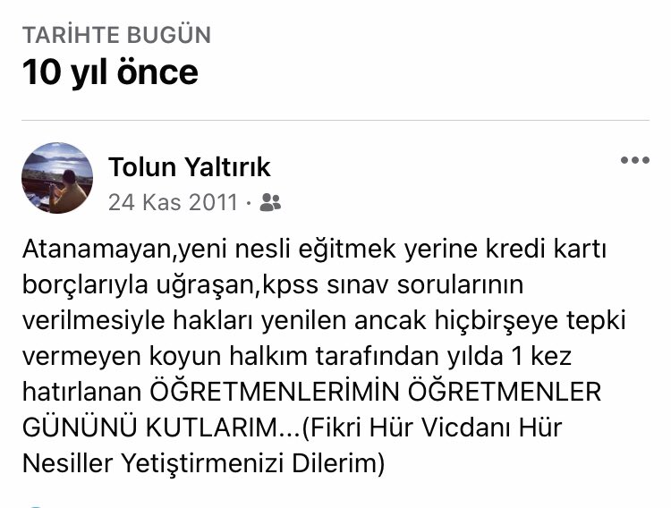 10 yıl geçmiş ama değişenbirşey yok :/ #ÖğretmenlerGünü