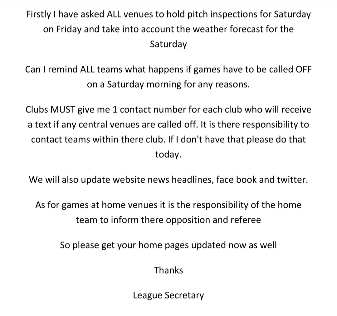 NJFL_Official's tweet photo. Possible Weather Issues on 27th November 2021 and Cancellation of Central Venues https://t.co/4bQdoNF6m6