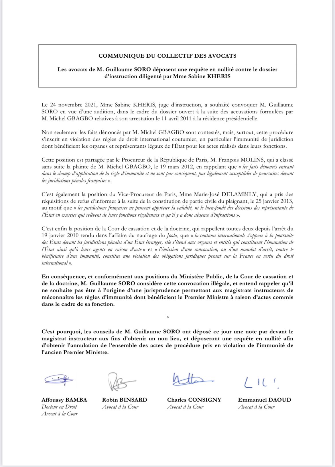 France/ Guillaume Soro convoqué par un juge dans une ancienne affaire contre Michel Gbagbo