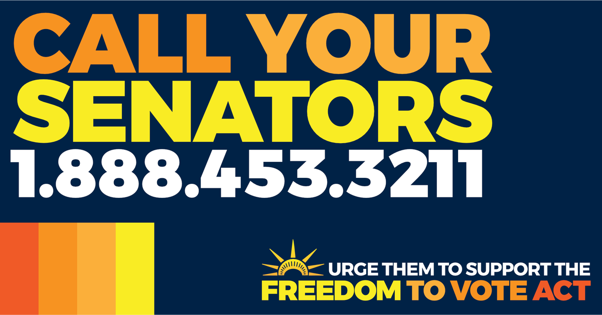 NickKnudsenUS's tweet photo. If you care about the right to vote, reply to this tweet with the hashtag #SaveOurRightToVote and RT this graphic to your followers.

I'm THANKFUL for my right to vote. Are you? Because it's in jeopardy if our Senators don't pass the Freedom to Vote Act.

Take action. Pass it on. https://t.co/yTHgC2vgEd