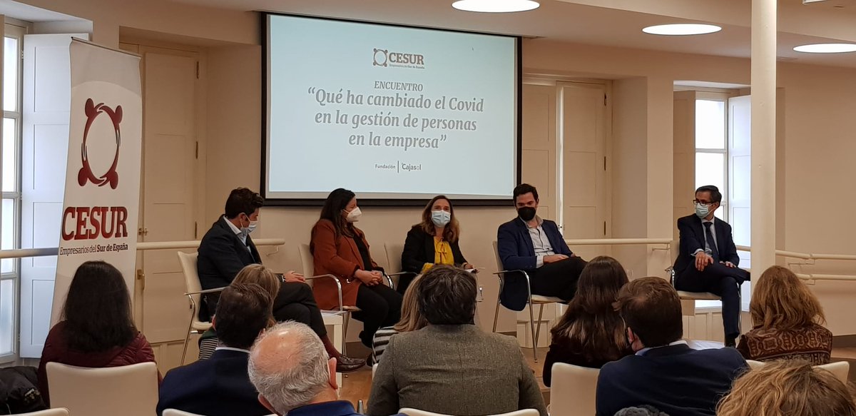 Hoy hemos sido participes de la mesa de debate organizada por <a href="/CesurEdelSur/">CESUR</a>  sobre "Qué ha cambiado el Covid en la gestión de personas en la empresa”.

Nuestro CFO ha compartido sus experiencias junto a otros participantes como <a href="/GSA_Ambientales/">GSA Servicios Ambientales 🌱</a> #Elmya o <a href="/XimenezGroup/">Ximenez Group 💡</a>