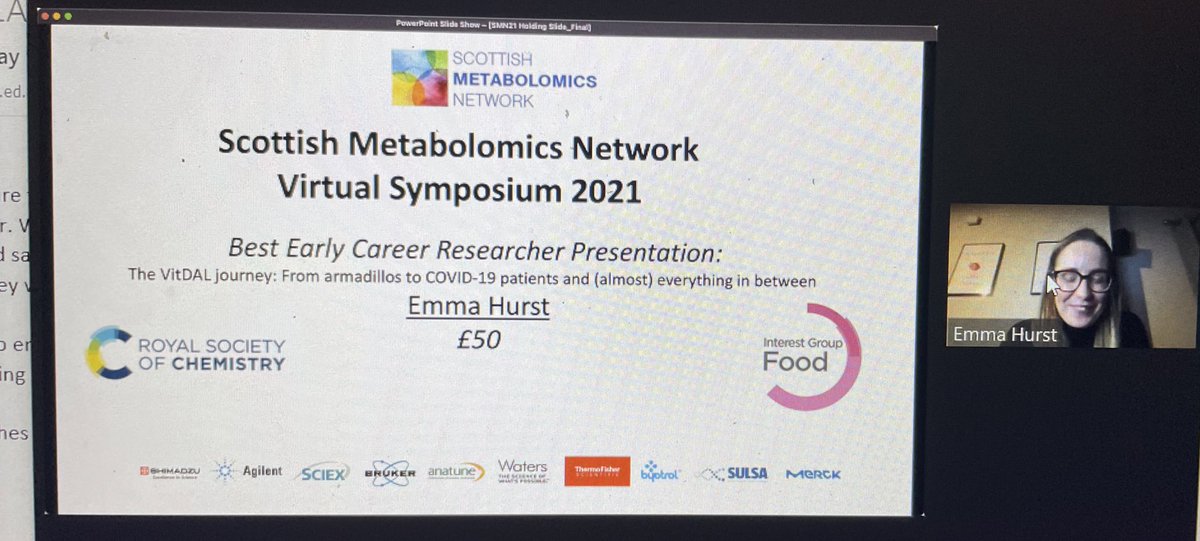 Natalie Homer (@zinghomer) on Twitter photo Congratulations to <a href="/emma_hurst91/">Emma Taylor</a> for winning best Early Career Researcher presentation <a href="/ScotMetNet/">Scottish Metabolomics Network #SMN2024</a> for her Vitamin D studies <a href="/EdMassSpecCore/">EdUni Mass Spec Core</a> <a href="/roslininstitute/">The Roslin Institute</a> #SMN2021 Congratulations to <a href="/emma_hurst91/">Emma Taylor</a> for winning best Early Career Researcher presentation <a href="/ScotMetNet/">Scottish Metabolomics Network #SMN2024</a> for her Vitamin D studies <a href="/EdMassSpecCore/">EdUni Mass Spec Core</a> <a href="/roslininstitute/">The Roslin Institute</a> #SMN2021