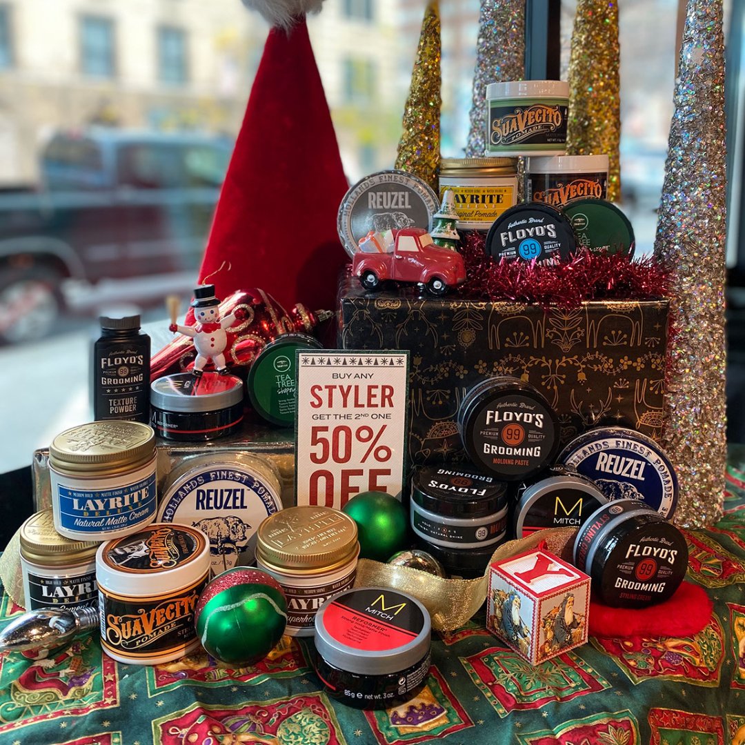 Floyds99's tweet photo. ❗Buy any Styler get the second 50% Off! 🔥
*Promo Valid Nov 15th - Jan 2nd at participating locations only
#bogo #sale #stylers #floydsgrooming #reuzel #suavecito #layrite #paulmitchell #teatree #floydsbarbershop #moldingpaste #pomade #mattecream #stylersale https://t.co/zgbWZT8ygc