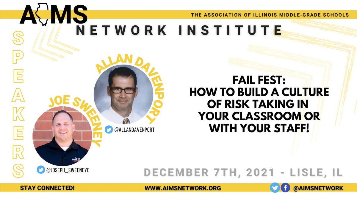 Association of Illinois Middle Grade Schools (@aimsnetwork) on Twitter photo Fail Fest: How to #build a #culture of risk taking in your #classroom or with your staff!
 aimsnetwork.org/2021-aims-netw… Fail Fest: How to #build a #culture of risk taking in your #classroom or with your staff!
 aimsnetwork.org/2021-aims-netw…