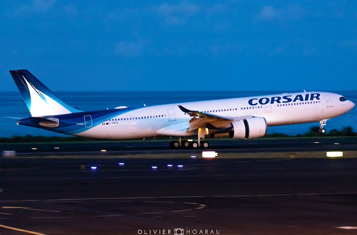 OlivierHoarau's tweet photo. 🇫🇷 Today we have welcomed #FHKYS, the 4th #Airbus #A330neo of @CorsairFr ✈️ Here he is back from #Mayotte tonight, and now flying to #Paris as #SS773✈️
#Avgeek #A330 #Corsair #A330900 #LaReunion https://t.co/9dPFbHgGRz