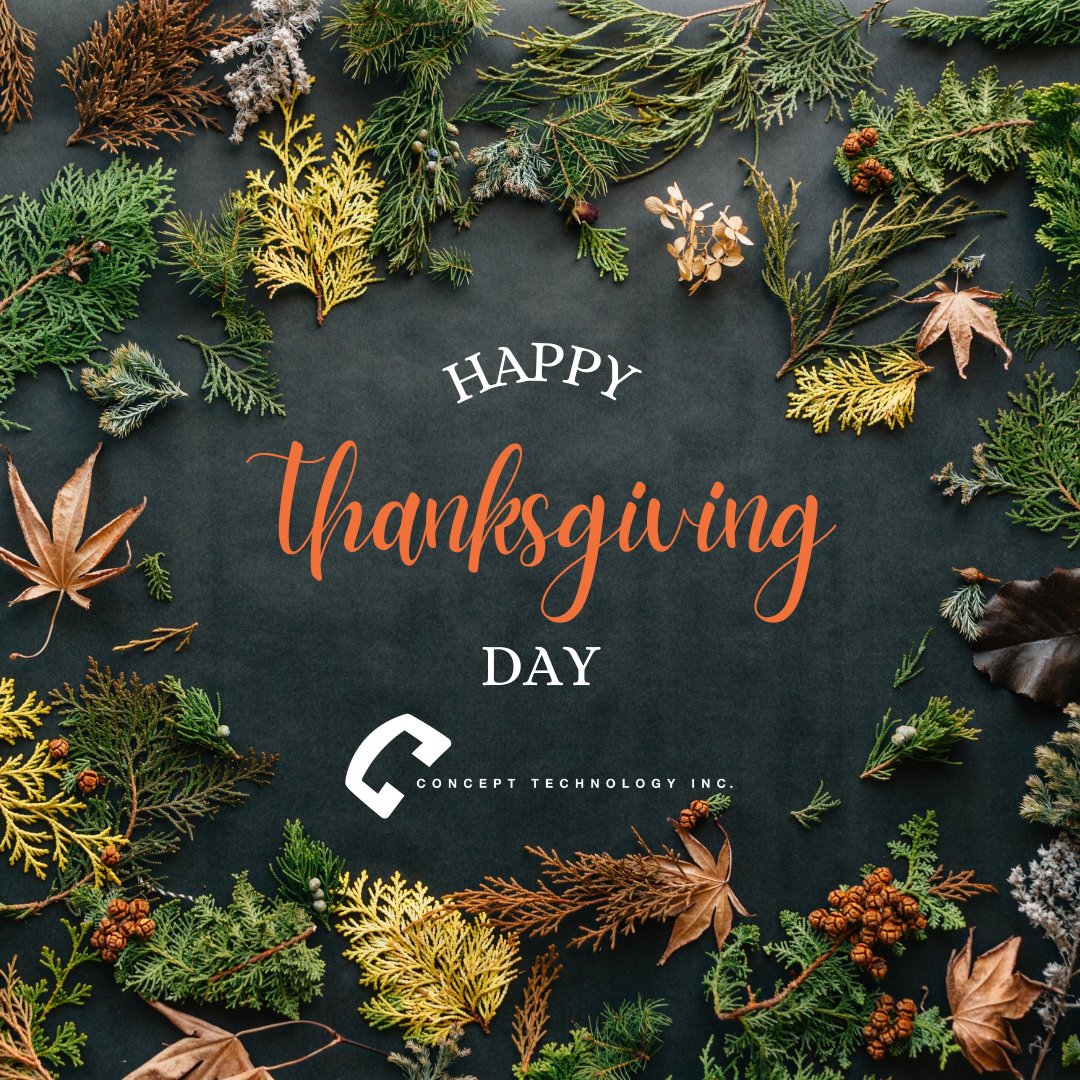 ConceptTechInc's tweet image. We're so #thankful for our Nashville community and we wish you all a safe and fulfilling #Thanksgiving holiday weekend!  Our office will close on Thursday, November 25 and Friday, November 26 and will resume normal business hours on Monday November, 29.  
Safe travels! 🦃🥧👪
