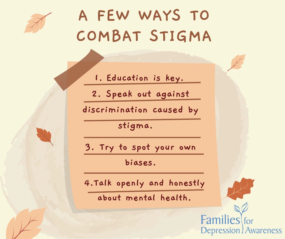 FamilyAware's tweet photo. Even though you may encounter stigma, you have the power to combat it. Learn all you can about mental health so you can educate others. What are some ways you have fought against stigma? #End Stigma #StridesAgainstStigma https://t.co/yuJcjgEYbg
