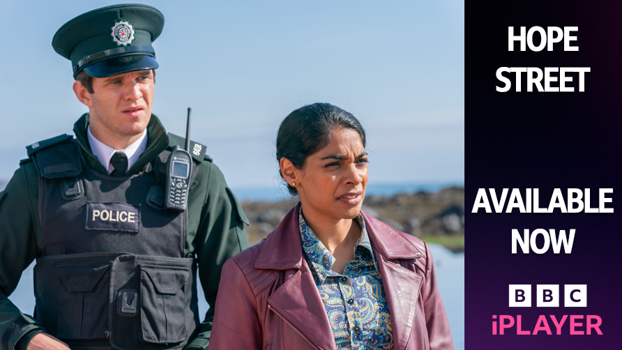 BBCnireland's tweet photo. The arrival of DC Leila Hussain sets tongues wagging – but what brings this big city girl to a sleepy Northern Irish seaside town? 📌

Hope Street, available now on @BBCiPlayer 📺 #HopeStreet https://t.co/OC25FzTupz
