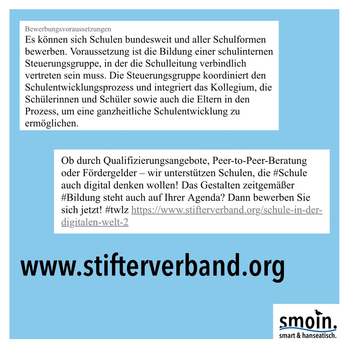 smoinhh's tweet photo. Der #Stifterverband unterstützt #Schule in vielfältiger Weise. Jetzt informieren unter https://t.co/BlCrtzCMRo

#beratung #qualifizierung #fördergelder #twlz #twitterlehrerzimmer #smoin https://t.co/sVAEzCxJN0