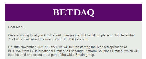 markyiverson's tweet photo. Entain/Ladbrokes sold off Betdaq then?
#Betdaq https://t.co/skNBGWZpiP
