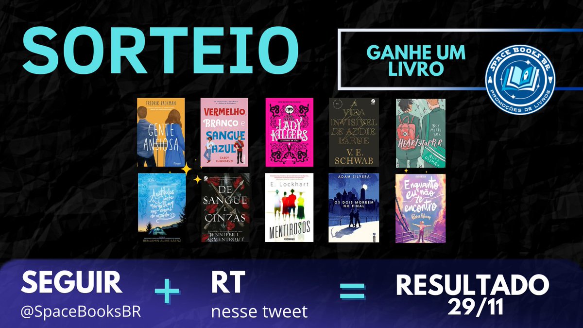 querolivrosbr's tweet photo. ✨📚 SORTEIO DE LIVRO 📚✨

🏆 GANHE UM LIVRO DENTRE AS OPÇÕES!

REGRAS:
• Seguir @SpaceBooksBr
• Dar RT

🗓️ RESULTADO
29/11 https://t.co/LQzB71JVuF
