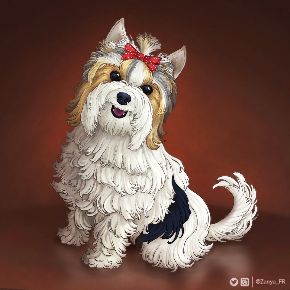 Zanya_FR's tweet photo. Happy Birthday Yuki ! 🥳✨ Here is a drawing of my family’s sweet doggie to celebrate her first year of life 🎉 Isn’t she lovely ? 😄❤️

#pup #dog #dogart #dogbirthday #dogportrait #yorkie #yorkshire #biewer #petportrait #pet #digitalart #digitalpainting #illustration #zanya_fr https://t.co/l1V4bA3HZg