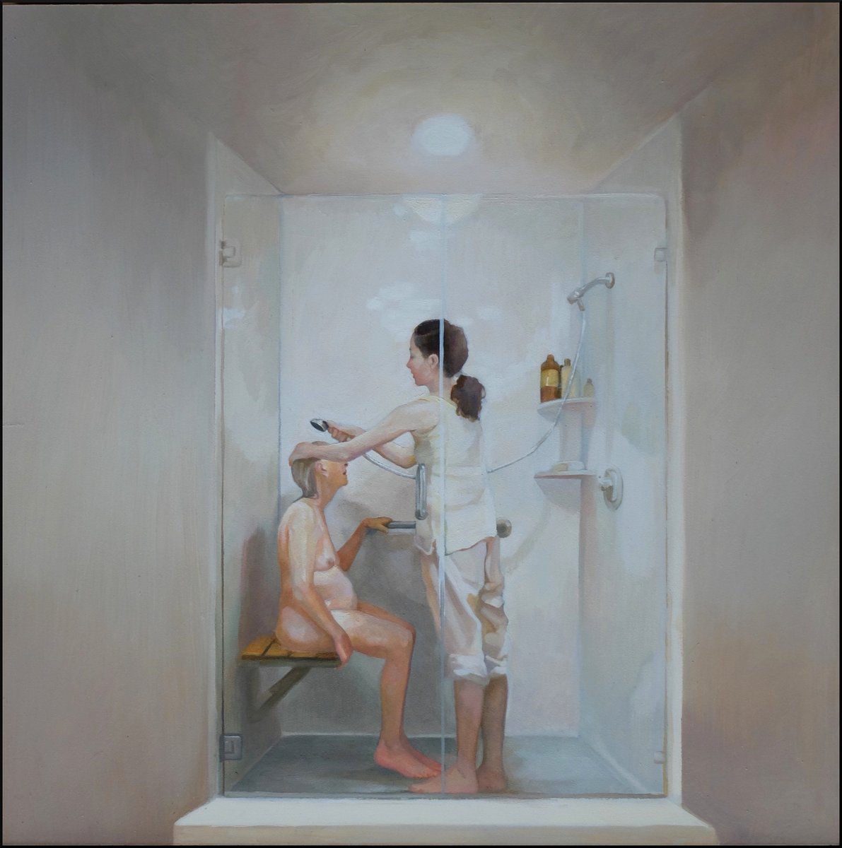 ParkinsonsArtUK's tweet photo. 'My sister and my mother" by Grace O'Connor. This touching painting was awarded the Judges Special Prize in our BOLD Art Competition. #bold #Parkinsons #art #carers https://t.co/6GyO5lbVvf