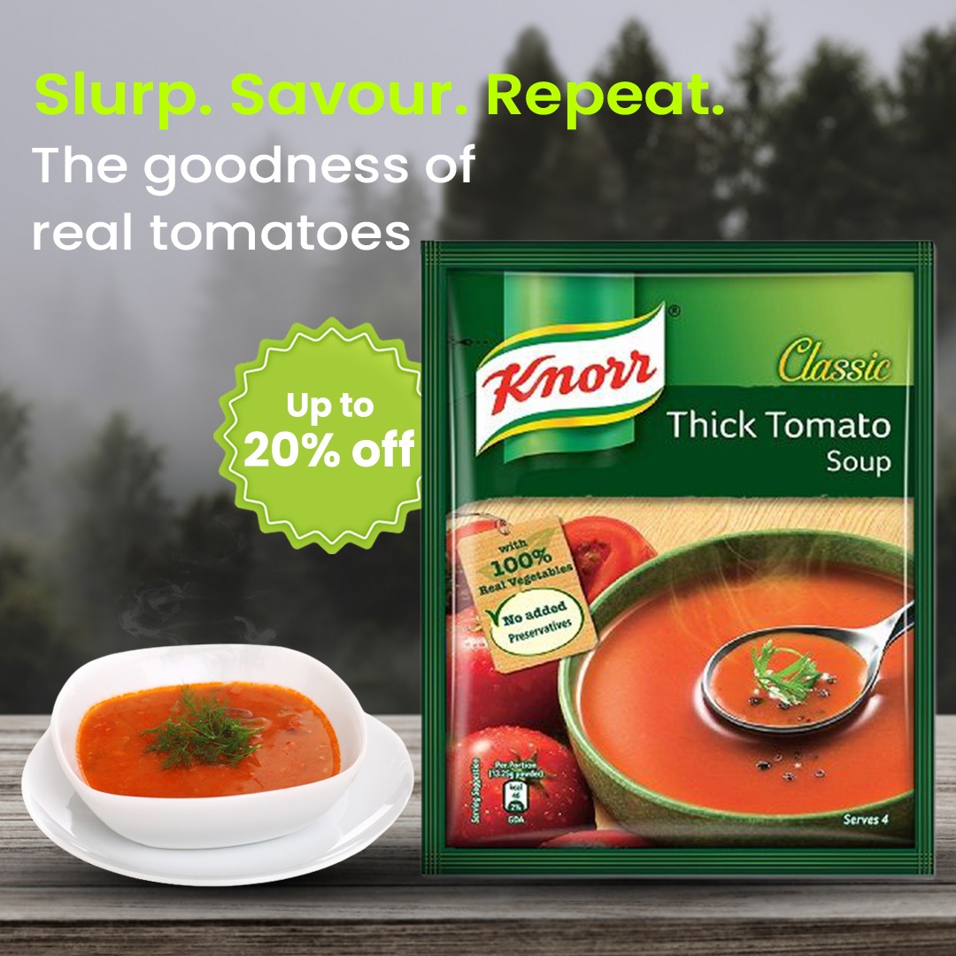 bigbasket_com's tweet photo. Made with fresh tomatoes, Knorr Tomato Soup is perfect for the cold winter days.
Shop now at bigbasket!
#bigbasket #Knorr #TomatoSoup #KnorrSoup #ReadyToEat #Tomatoes #FreshTomato #Winter #WinterBeverage #OrderOnline #OrderNow #India https://t.co/Mbfhg4MsEY