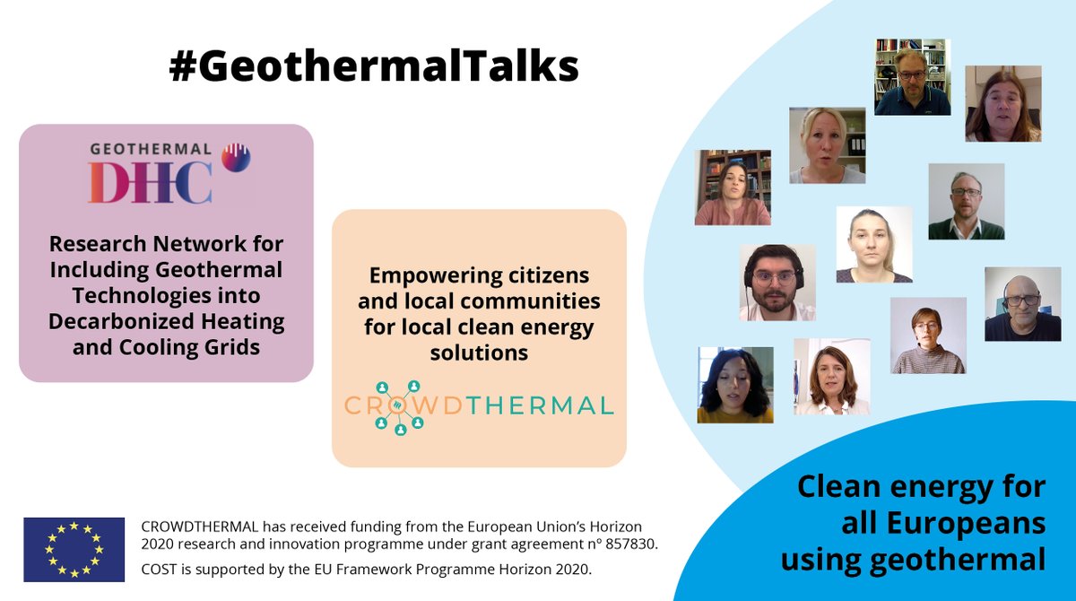 📢#GeothermalTalks coming up!
Stay tuned📳 with our posts on the interview series involving #CROWDTHERMAL and <a href="/Geothermal_DHC/">COST Geothermal DHC</a>, starting from next Monday (29/11)!

#CROWDTHERMAL4ALL
