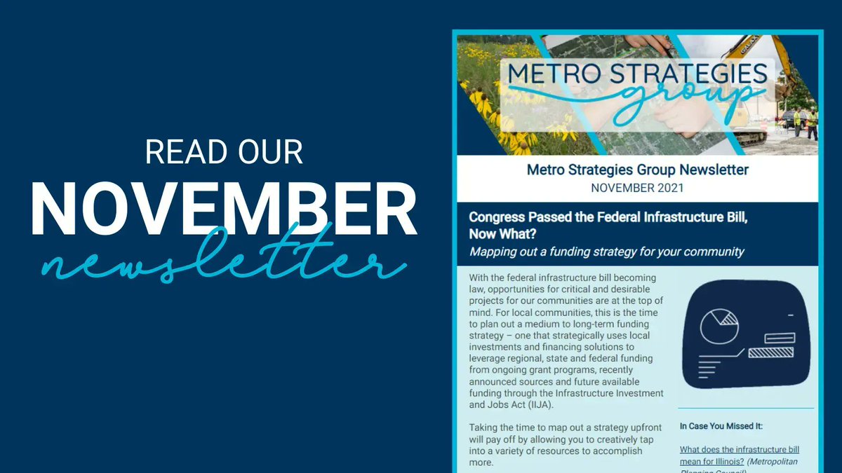 MetroStratGroup's tweet photo. Read our November newsletter to learn about how to map out a funding strategy, see a list of upcoming funding deadlines and view a list of our team’s favorite fall recipes. https://t.co/1vCkbvfFx1 https://t.co/prXwtUg5VP