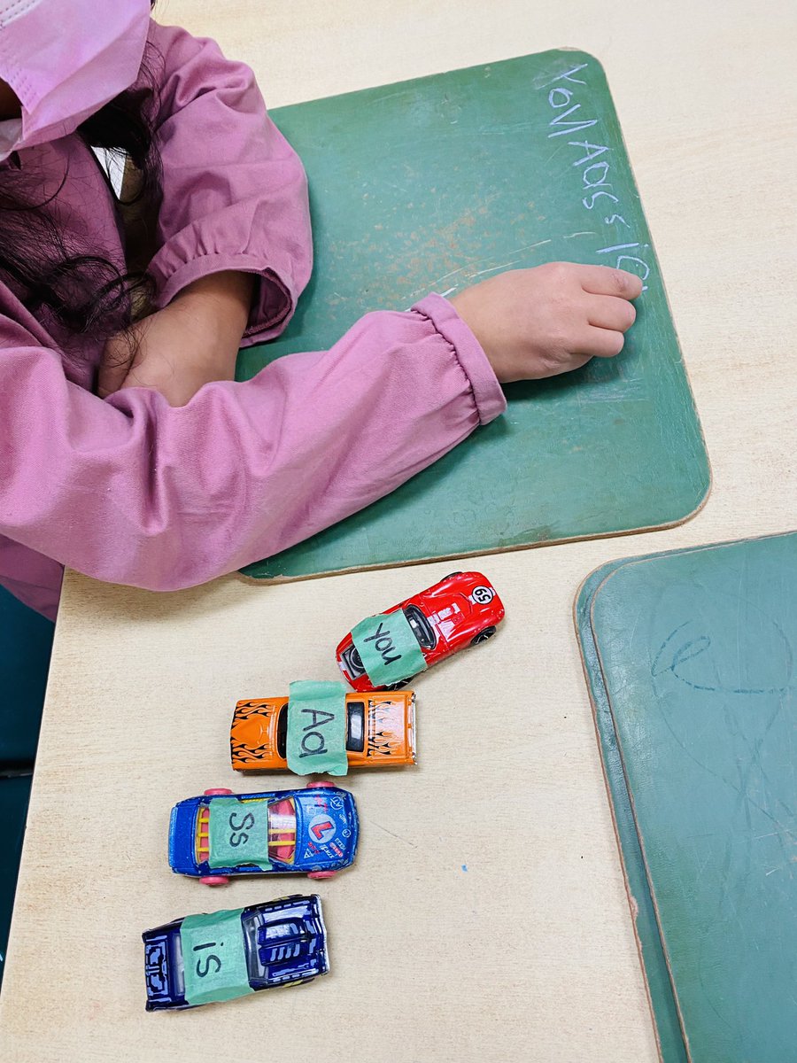 inghamkinder's tweet photo. As we explore our identity inquiry, we have learned that a lot of our students love cars so we are using that information to plan our learning activities. Here students are writing words and letters they find on the cars. https://t.co/nccC9RCb8w