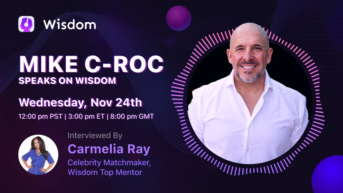 DayoAKK's tweet photo. Struggling to hit your 2021 closing goals?
Just 2.5hrs until Mike C-Roc, Best Selling Author and 10 X mentor is live on @joinWISDOM  with @CarmeliaRay

Download https://t.co/o84j0GMT85 @mikeycroc 
 to tap into the Wisdom🧠 https://t.co/TC9RZw90TV