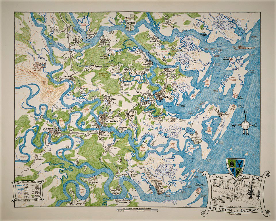 Artimaps_DavidN's tweet photo. #30daymapchallenge 
Day 24: Historical map

Set in 1815 on the Carolina coast this map is one of the few historically set maps I have drawn.
#mapping #30daychallenge #historic #historicmap #mapart #cartographer #mapmaker #mapper #handdrawn #fictionalmap  #mapmaking #worldbuilding https://t.co/gpZ2QmvxVs