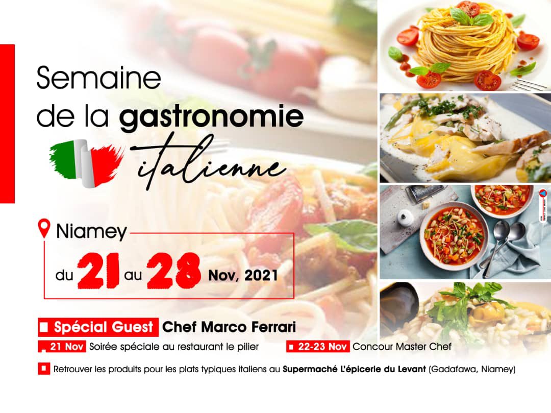 #semainedelacuisineitalienne on vous attends  vendredi 26 à 11.30h à l’Université #AbdouMoumouni, faculté #Agronomie, pour la conférence du prof <a href="/KihlgrenGrandi/">Lorenzo Kihlgren Grandi</a> sur la gastronomie dans le marketing territorial <a href="/Businesschaleng/">Business Challenge</a>