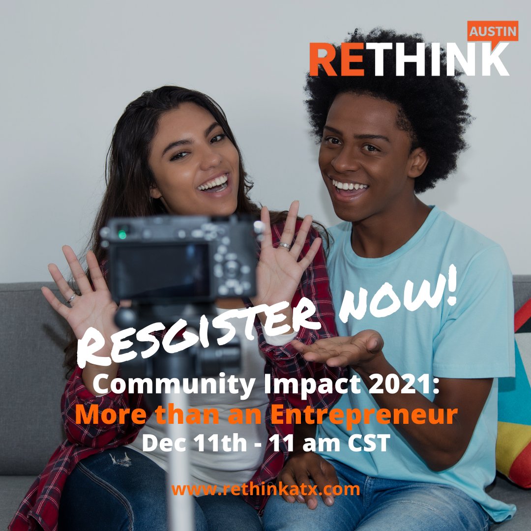 RethinkAustin's tweet photo. Are you planning to become an #entrepreneur on #2022? Then this is for you because #entrepreneurship is about much more than simply starting a business.
.
.
.
I don't want to miss it! ๐ https://t.co/EOZSLFYlvw
.
.
.
#rethinkaustin #autmhq #startup #communityimpact https://t.co/GvQk3gdHyK