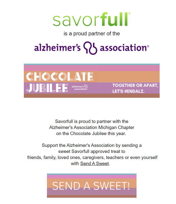 savorfull's tweet photo. Support Alzheimer's &amp; Send A Savorfull Approved Sweet Treat To Your Loved Ones ❤️
.
.
.
.
.
#ENDALZ #savorfull #endalzheimers #alzheimersawareness #supporteachother @alzassociation https://t.co/fV5PIrxeDo