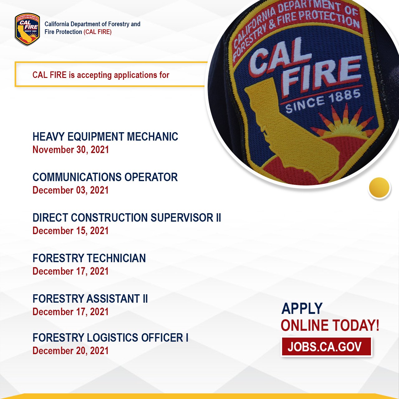 CAL FIRE Careers on Twitter "Want to join CAL_FIRE and assist us in