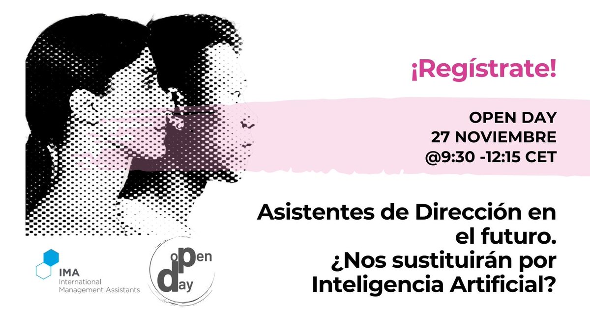 Si eres Asistente de Dirección, este evento es para ti.
📅Sábado 27/11/21 - Evento-online-gratuito
🔔Confirma tu participación antes del 25/11/2021
es.ima-network.org/open-day-27th-…