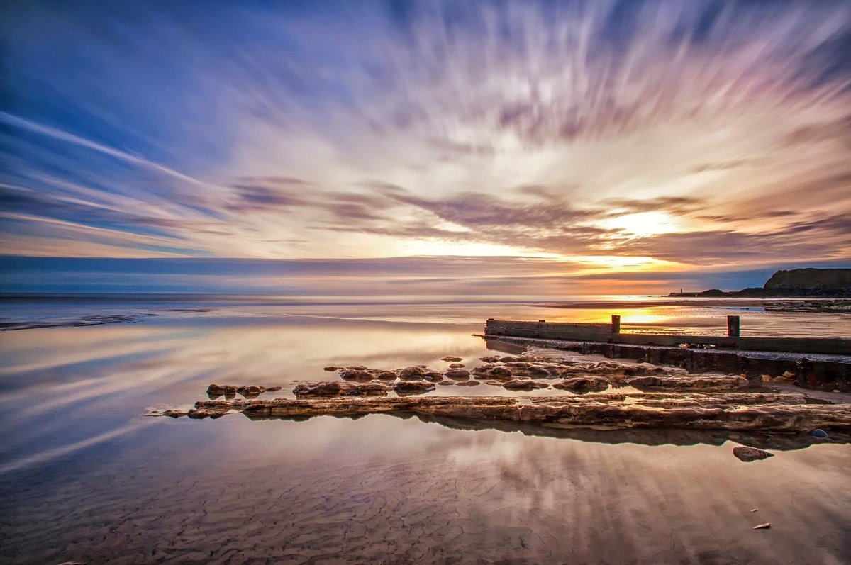 'Seaham Dawn' Over at #seahambeach UK a good while back...perfect mothernature conditions...great light depending on viewpoint...lots of jetty posts along the beach... #sunderlandecho #northeastuk #livingnorthmagazine #yourcoasts