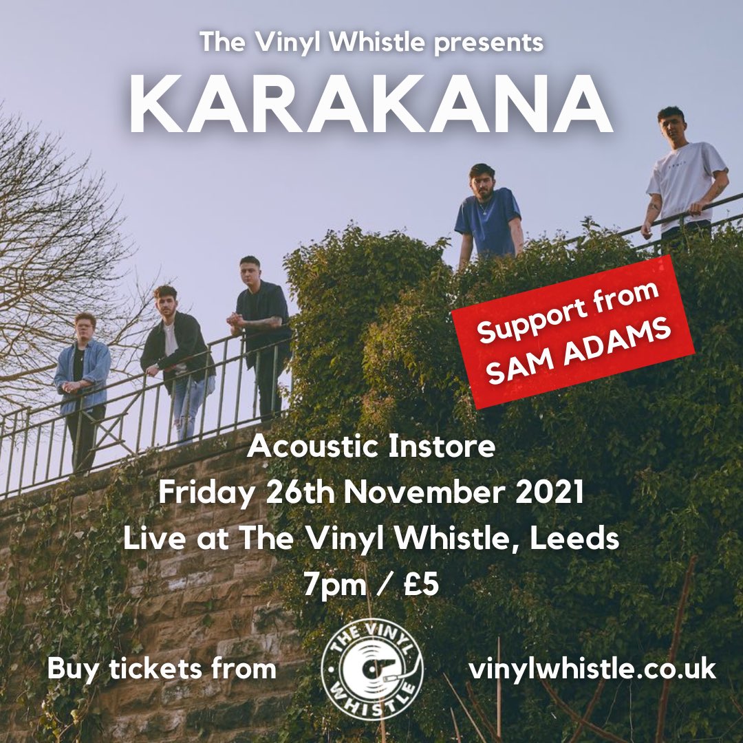 whistle_shop's tweet photo. Support from Sam Adams this Friday!! Looking forward to having him and @Karakanamusic come in for acoustic sets - doors open at 7pm and tickets are £5!!
https://t.co/tv3MahU3bq
#vinylwhistle #karakana #samadamsmusic #monchrecords #livemusic #acoustc #indiemusic #leedsmusic https://t.co/76yDEHquyh