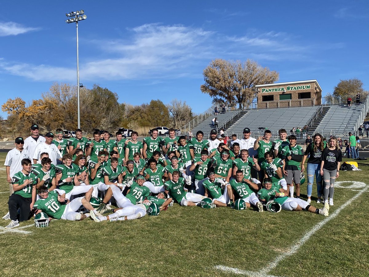 Want to thank a great group of seniors! Incredible career at Delta High. 2019: 11-2 (State    Runner Up) 2020: 5-2 (State Semi- Finals) 2021: 9-2 (State Quarterfinals) 2021 Western Slope League Champions. Happy thanksgiving everyone, enjoy your family time.