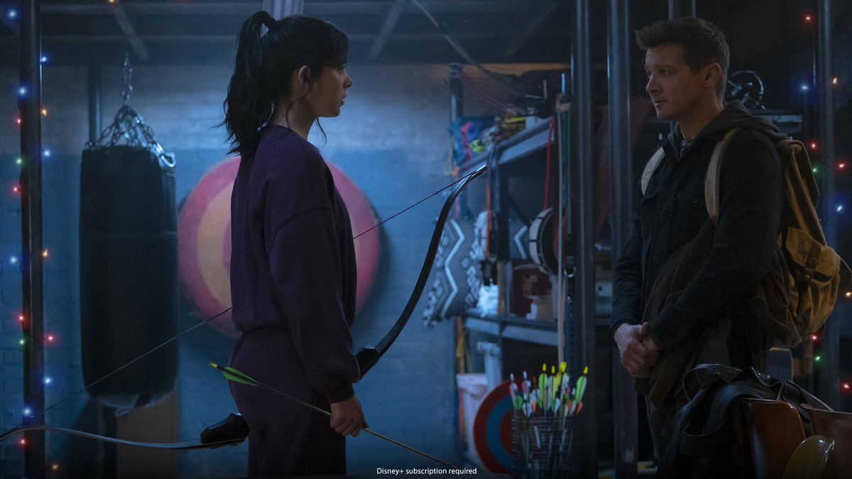 AppleTV's tweet photo. The newest addition to the Marvel Cinematic Universe is here, just in time for the holidays. But will Clint Barton make it home to his family in time for Christmas?

Watch #Hawkeye now on @disneyplus with the Apple TV app. https://t.co/ytH8cpLpJ2 https://t.co/UyKcWVNNpS