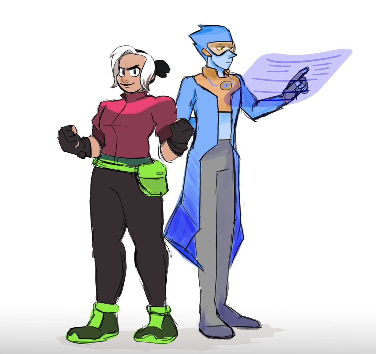 je_alter's tweet photo. OC art from 2018, I think? Can't wait to redesign these nerds. https://t.co/PTKoa90mS8
