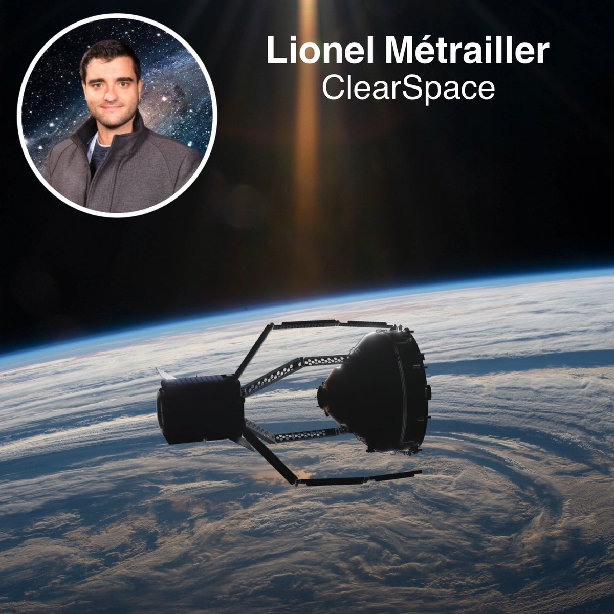 Spaceatyourserv's tweet photo. Our first speaker on Monday will be Lionel Metrailler from @ClearspaceToday raising the question: 

How can we evolve towards a future where next generations can take as much advantage as us from the benefits of space exploration?

#esachampion #astronomyontap https://t.co/KmuStnKYpY