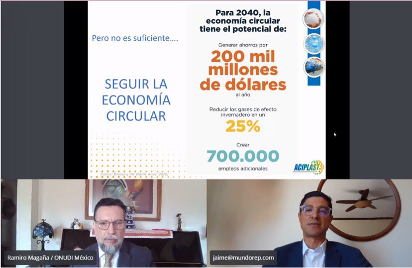 ONUDI_Mexico's tweet photo. Asimismo, tuvo lugar la primera sesión del programa, la cual versó sobre "La economía circular como elemento de competitividad y rentabilidad " 💡🌎 con expertos de #SEPLASA , @CRMinae @ONUDI_conosur y  @ACIPLAST https://t.co/crKNcpykcY