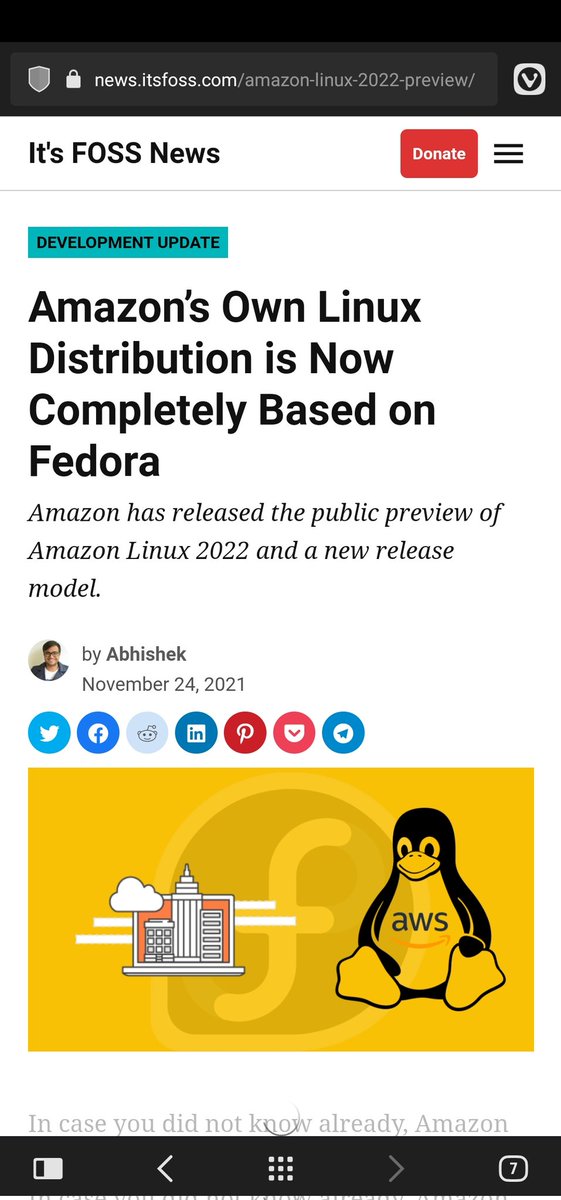 sincorchetes's tweet image. Amazon se suma a @fedora #FedoraLinux #FedoraProject #AWS @AmazonNewsES
@awscloud
