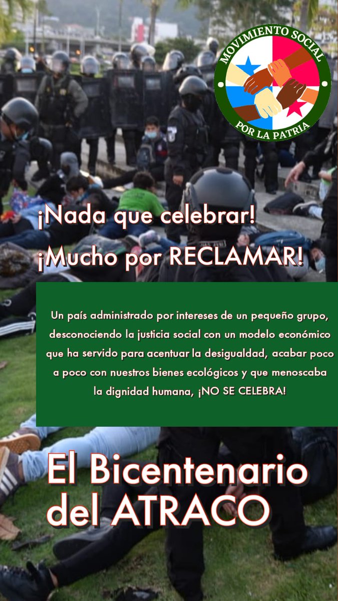 MSP_PMA's tweet photo. Este 28 de noviembre no hay ¡Nada que celebrar, mucho que reclamar!en este Bicentenario. https://t.co/kd2XoKLh0M